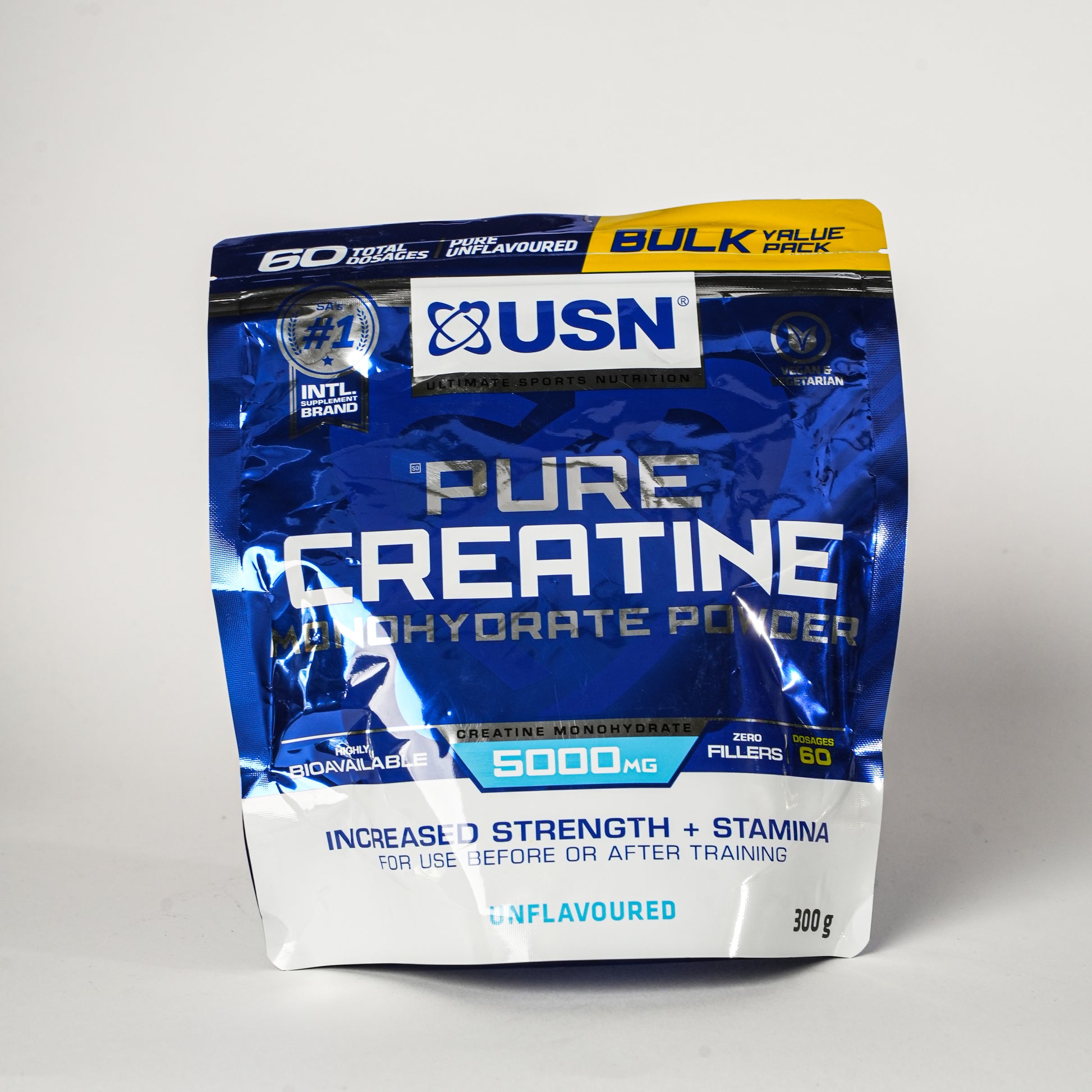 USN Pure Creatine Monohydrate Powder – 300g, 60 Servings
