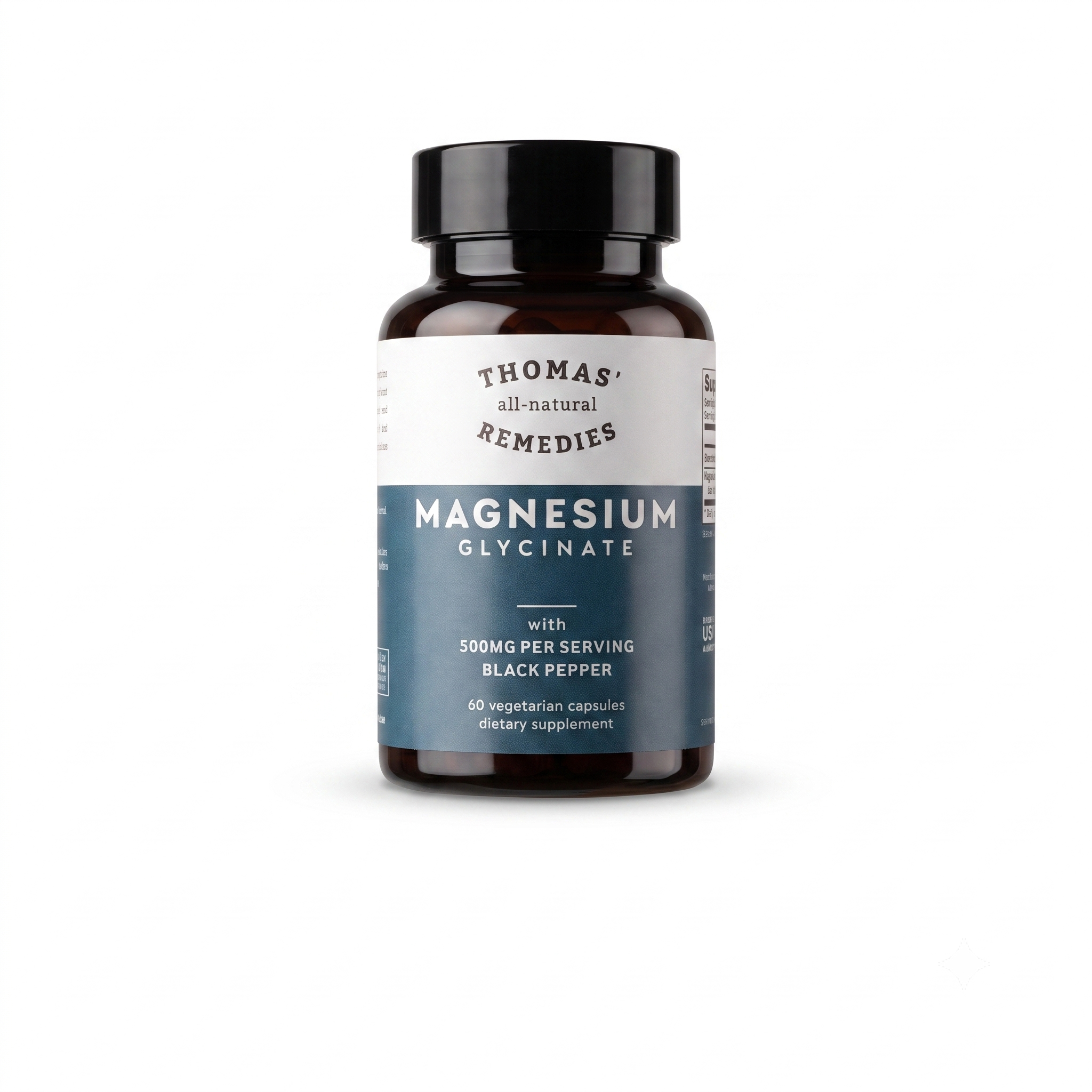 Thomas' Remedies Magnesium Glycinate 500mg (60 Capsules)